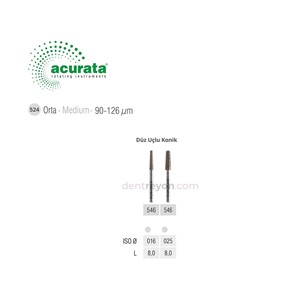 Acurata Elmas Frez Düz Uçlu Konik Kuşaksız-546-016