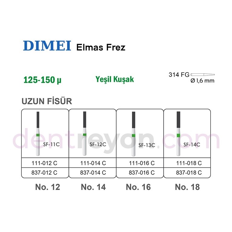 Fisür Elmas Frez No:14